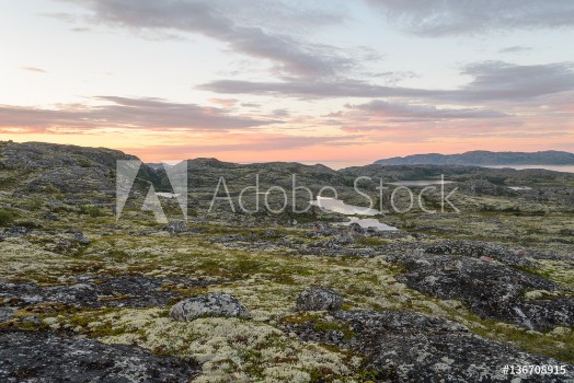Picture of Sunset on the tundra in the summer